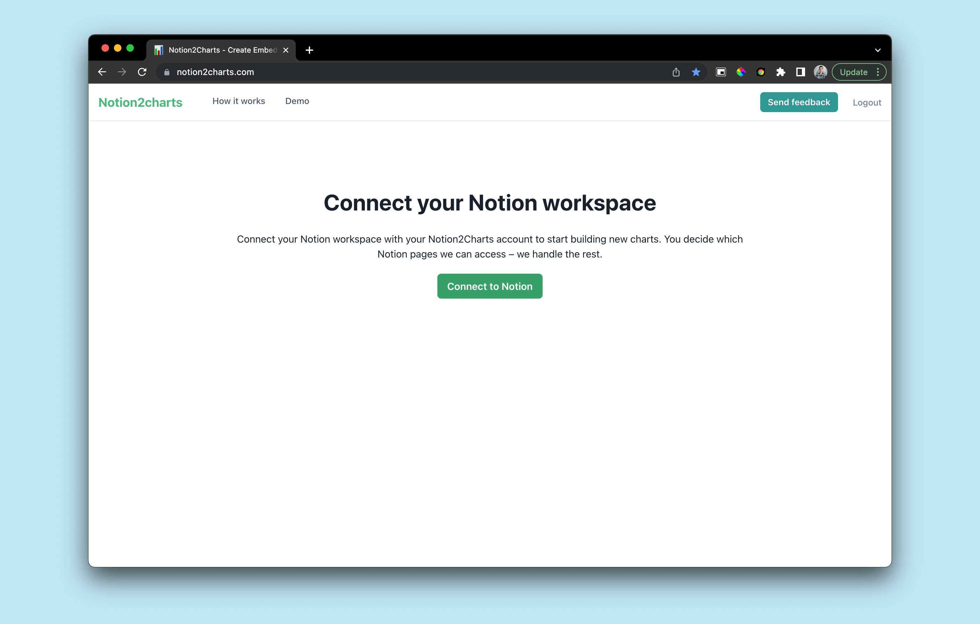 Connect Notion workspace to ChartBase